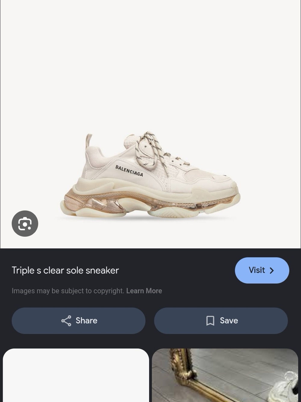 Balenciaga Triple S Sneaker - Cream and Gold-Tinted Sole